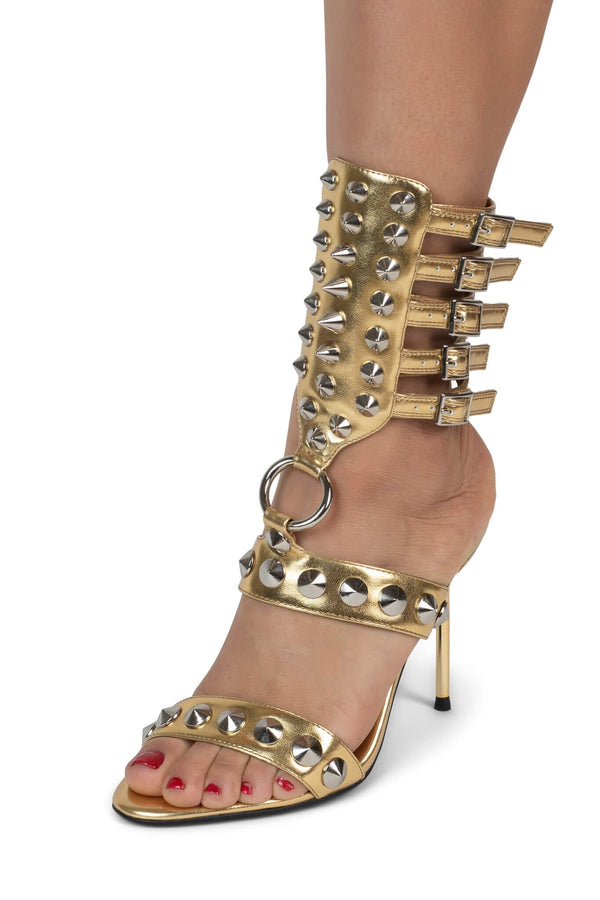 Jeffrey Campbell THREE-6-5 Heeled Sandal Gold Silver