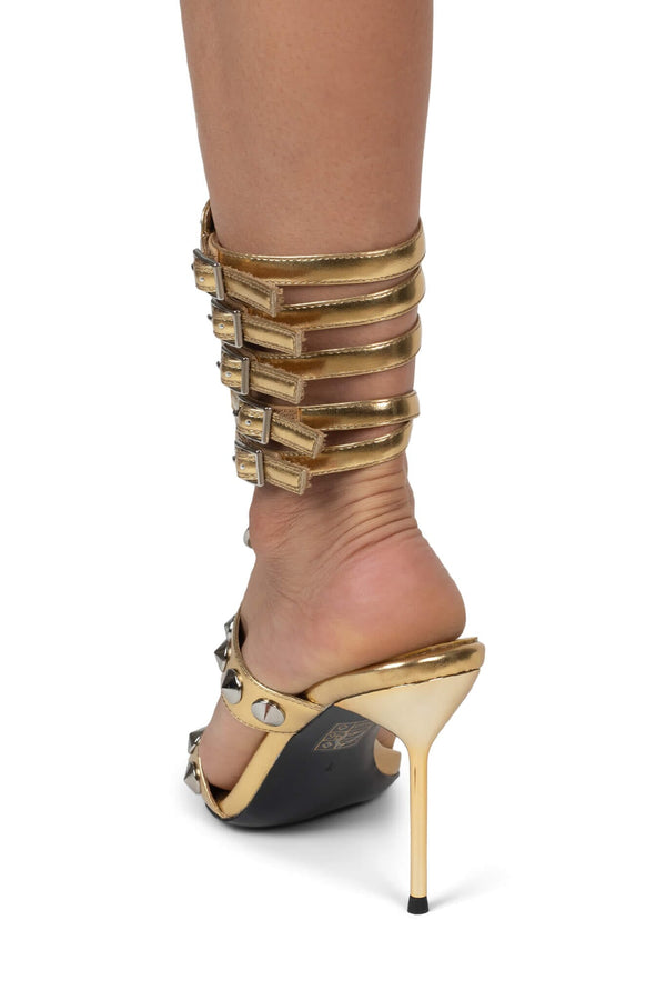 Jeffrey Campbell THREE-6-5 Heeled Sandal Gold Silver