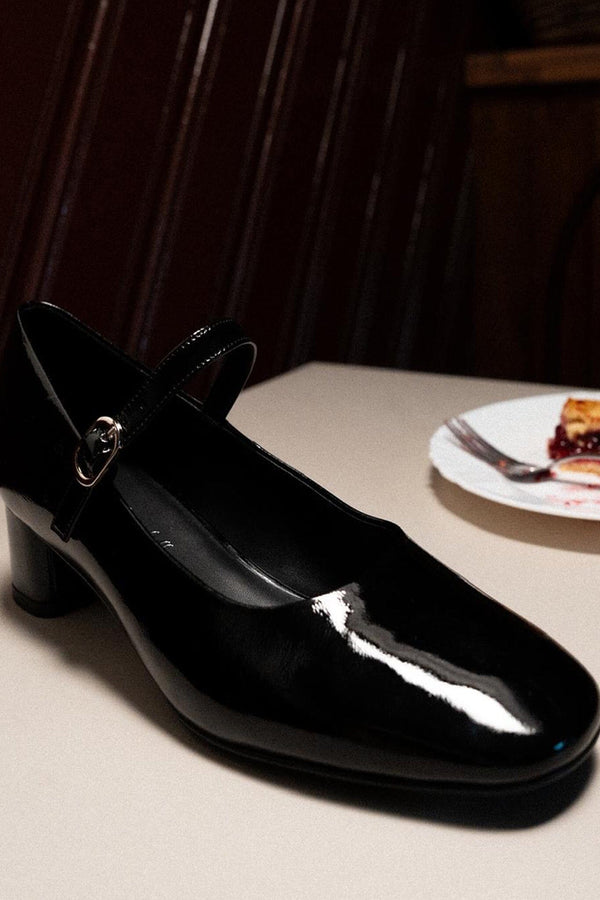 Jeffrey Campbell TOP-CLASS Mary-Jane Black Crinkle Patent