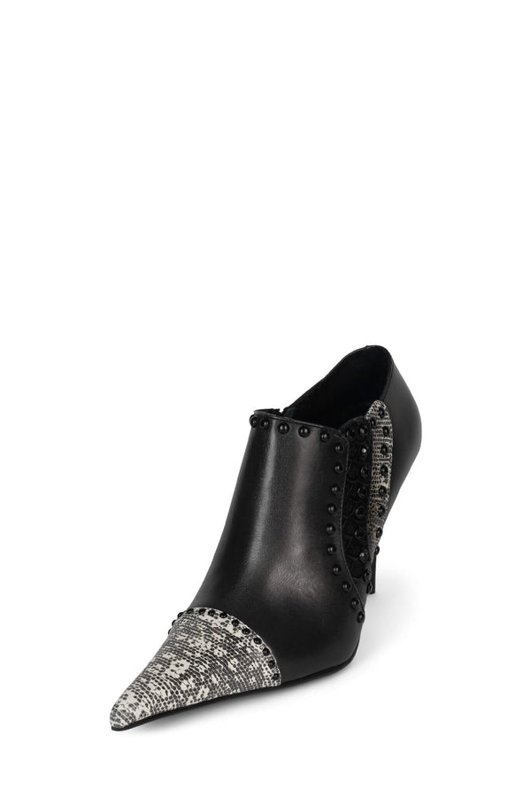 Jeffrey Campbell TOXICA Heeled Boot Black Black White Lizard