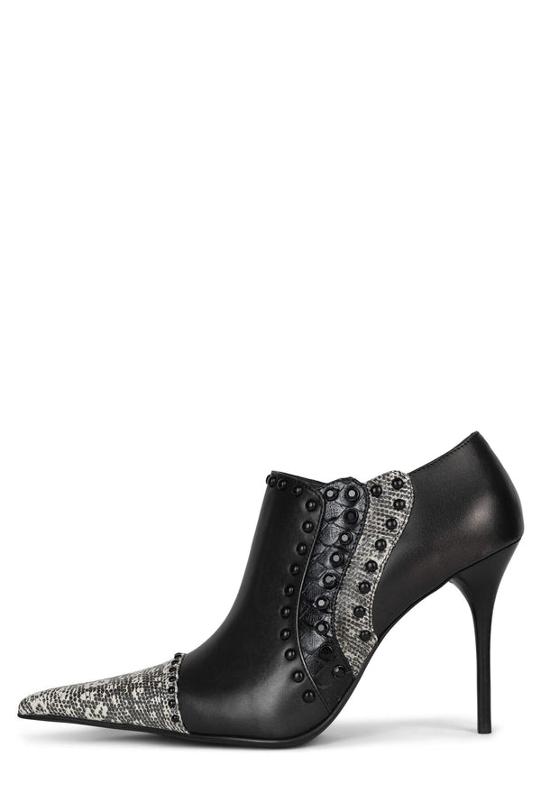 jeffrey campbell TOXICA Heeled Boot Black Black White Lizard