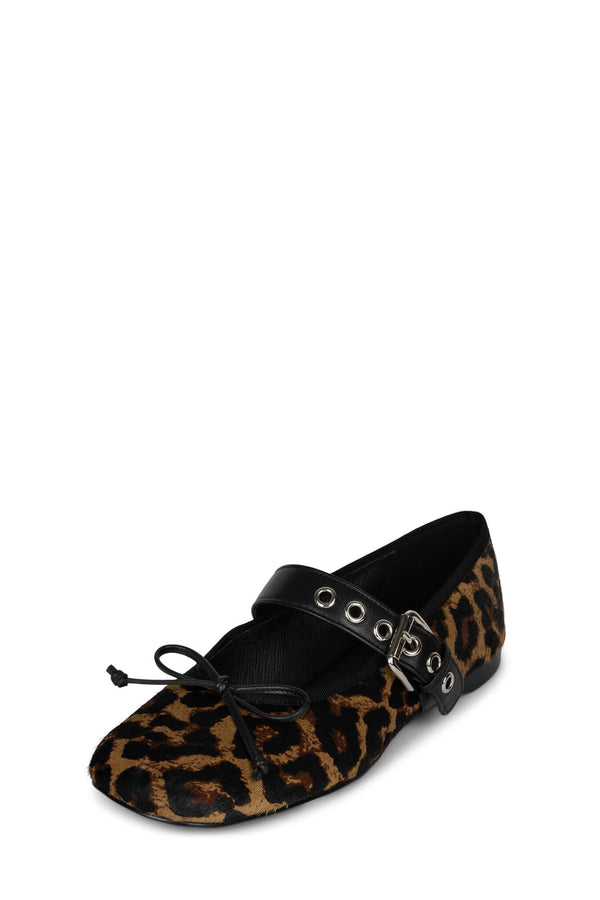 Jeffrey Campbell TUTU-MJF Mary-Jane Beige Black Big Cheetah