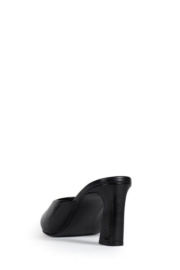 Jeffrey Campbell UNAMUSED Heeled Mule Black Crinkle