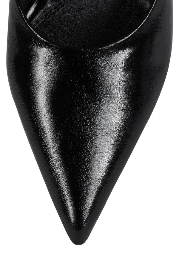 Jeffrey Campbell UNAMUSED Heeled Mule Black Crinkle