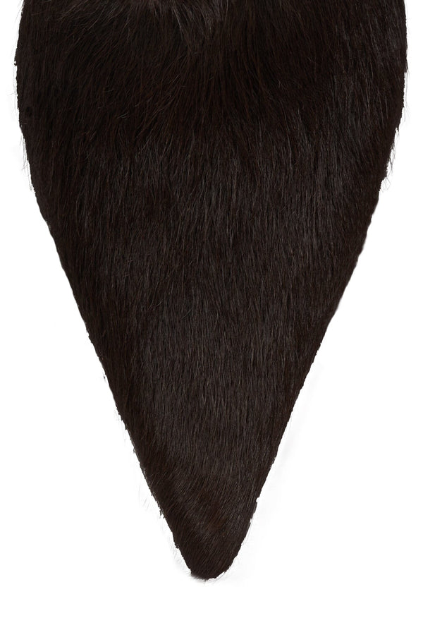 Jeffrey Campbell VADER-F Heeled Mule Brown Long Hair