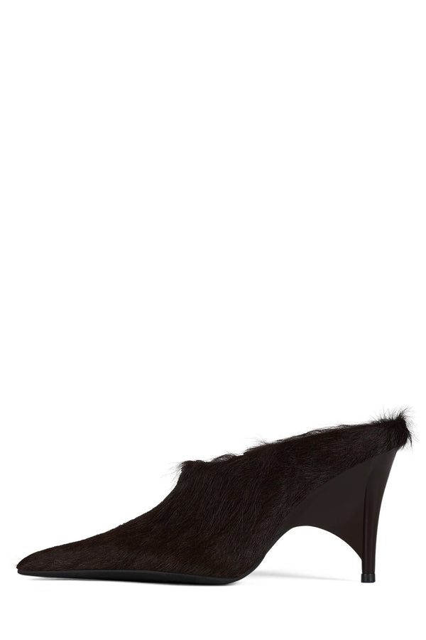 jeffrey campbell VADER-F Heeled Mule Brown Long Hair