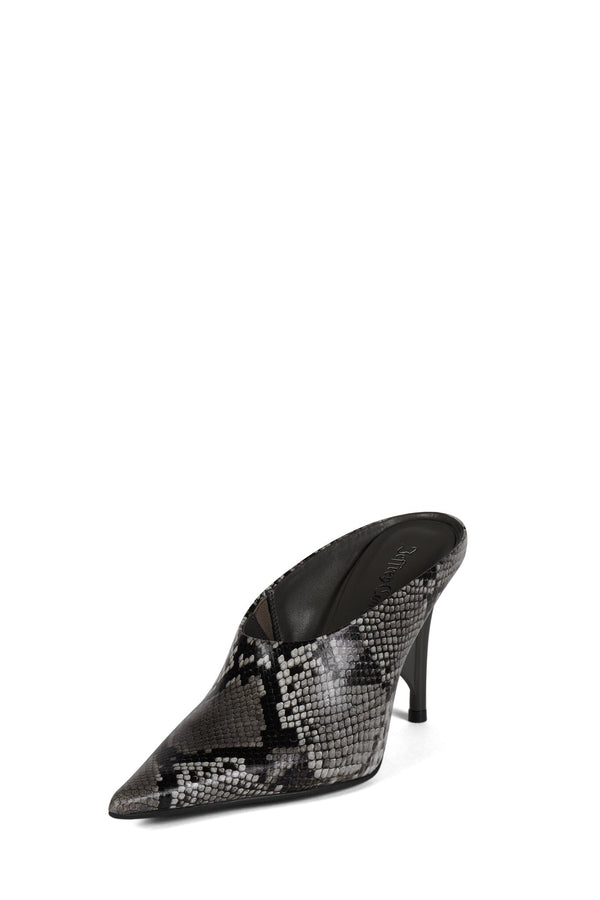 Jeffrey Campbell VADER Heeled Mule Grey Black Python