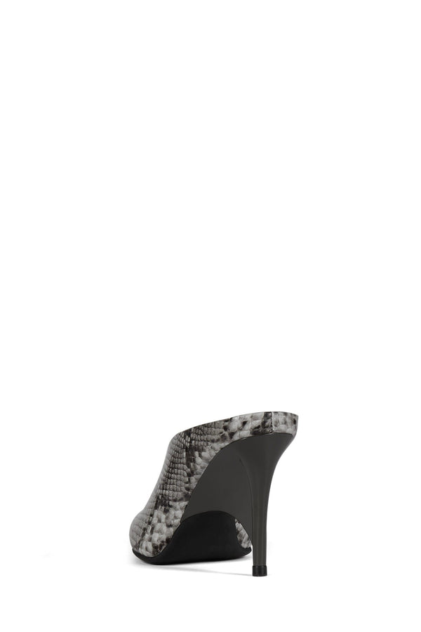 Jeffrey Campbell VADER Heeled Mule Grey Black Python