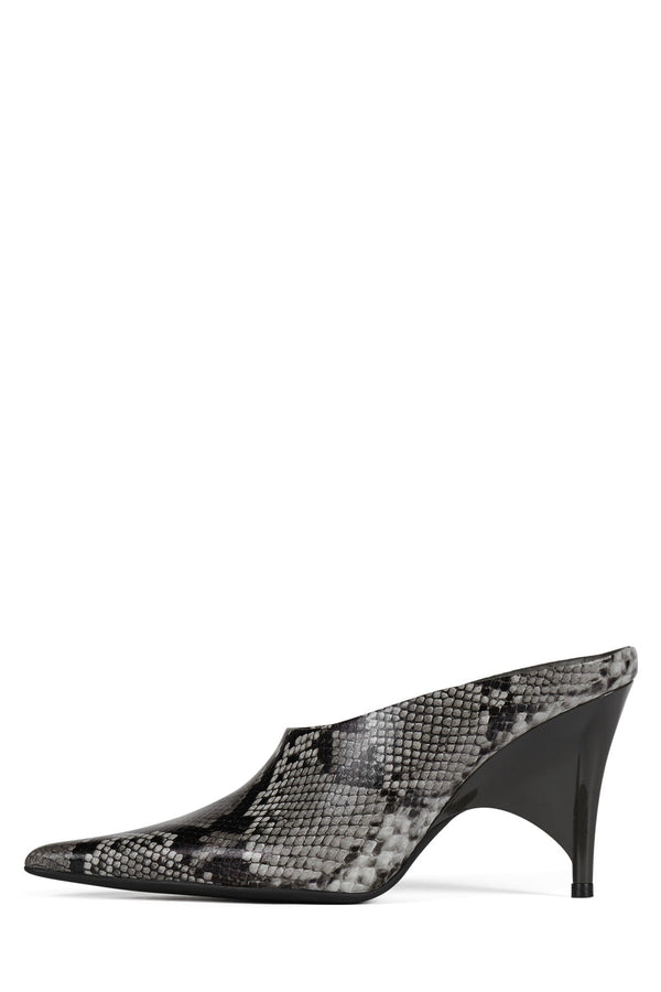 jeffrey campbell VADER Heeled Mule Grey Black Python