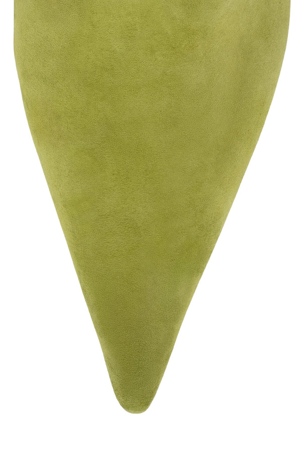 Jeffrey Campbell VADER-OS Heeled Mule Bright Chartreuse Suede