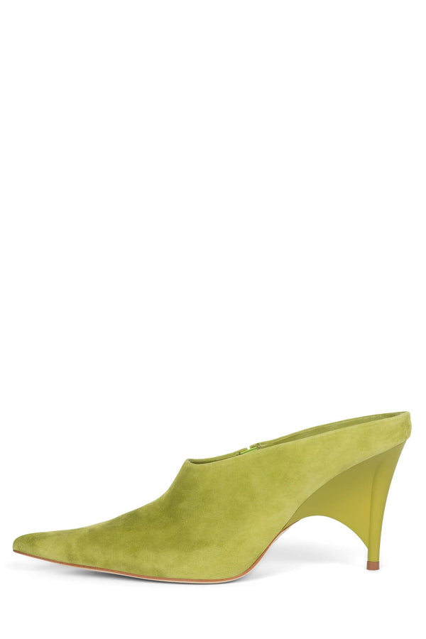 jeffrey campbell VADER-OS Heeled Mule Bright Chartreuse Suede
