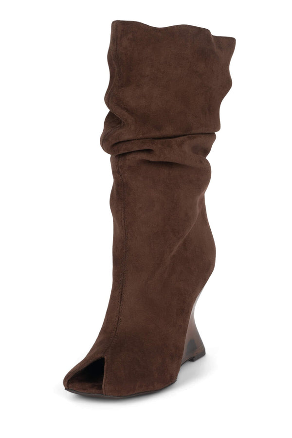 Jeffrey Campbell VANIA Knee-High Boot Espresso Suede Combo