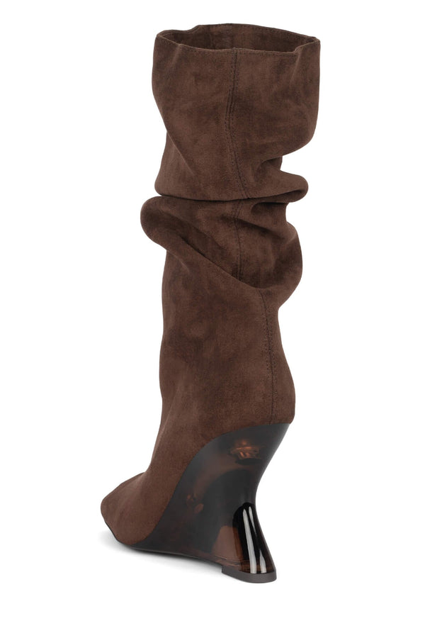 Jeffrey Campbell VANIA Knee-High Boot Espresso Suede Combo