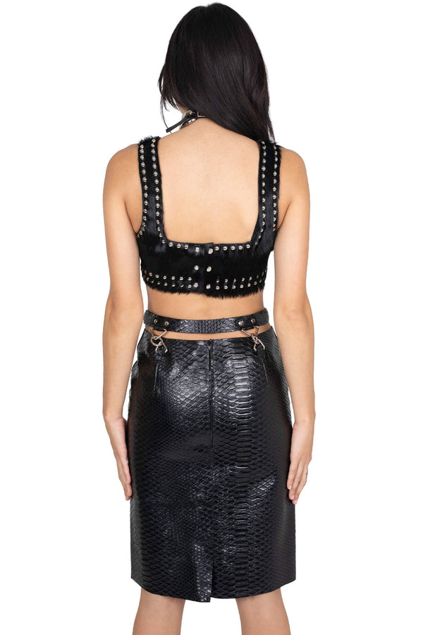 Jeffrey Campbell VESTED-STF TOP Top Black Silver Combo