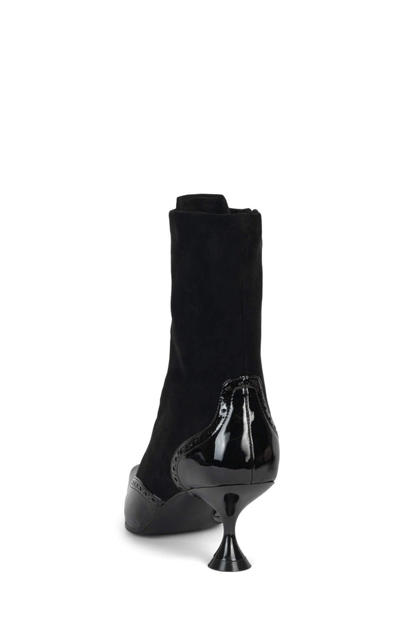 Jeffrey Campbell VICTORIAN Ankle Boot Black Patent Black Suede