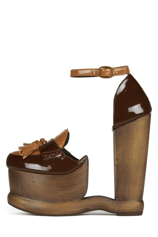 jeffrey campbell WALTERS Platform Wedge Brown Patent Tan Patent