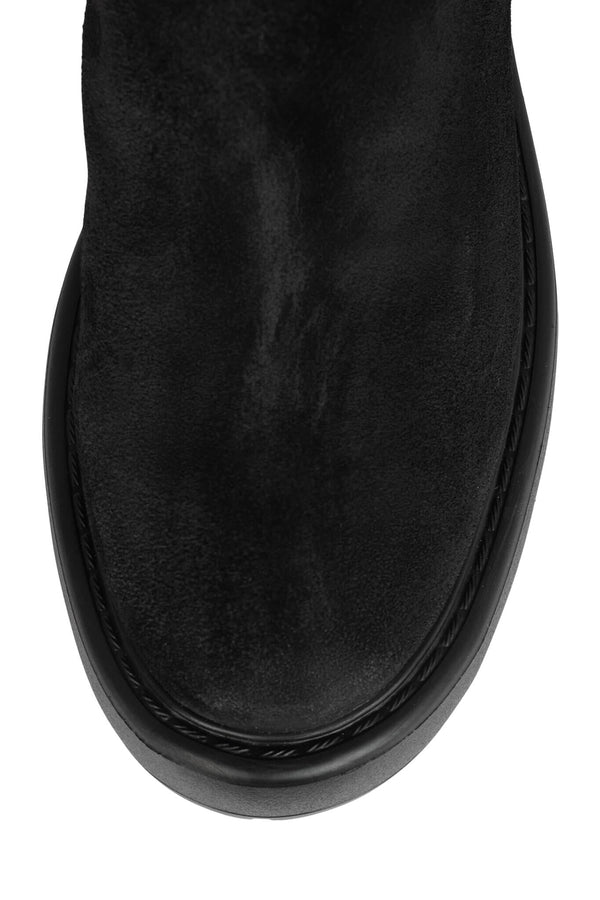 Jeffrey Campbell WYBIE Knee-High Boot Black Oiled Suede