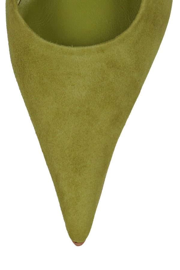 Jeffrey Campbell YOU-WISH Slingback Heel Bright Chartreuse Suede