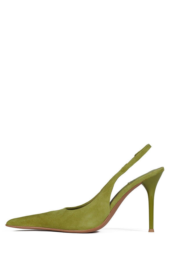 jeffrey campbell YOU-WISH Slingback Heel Bright Chartreuse Suede