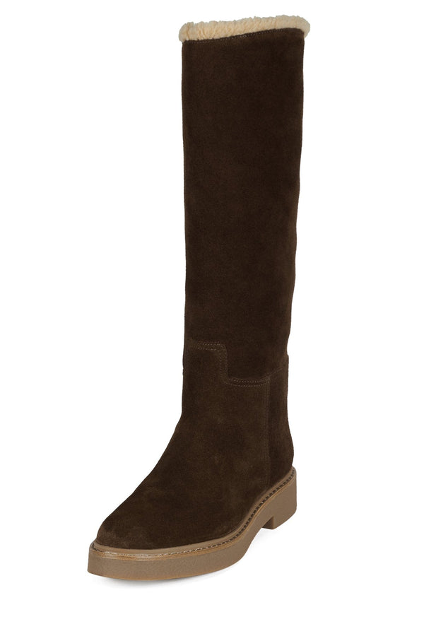 Jeffrey Campbell ZABINI Knee-High Boot Brown Suede Combo