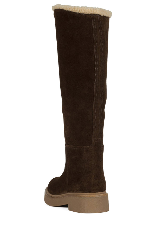 Jeffrey Campbell ZABINI Knee-High Boot Brown Suede Combo