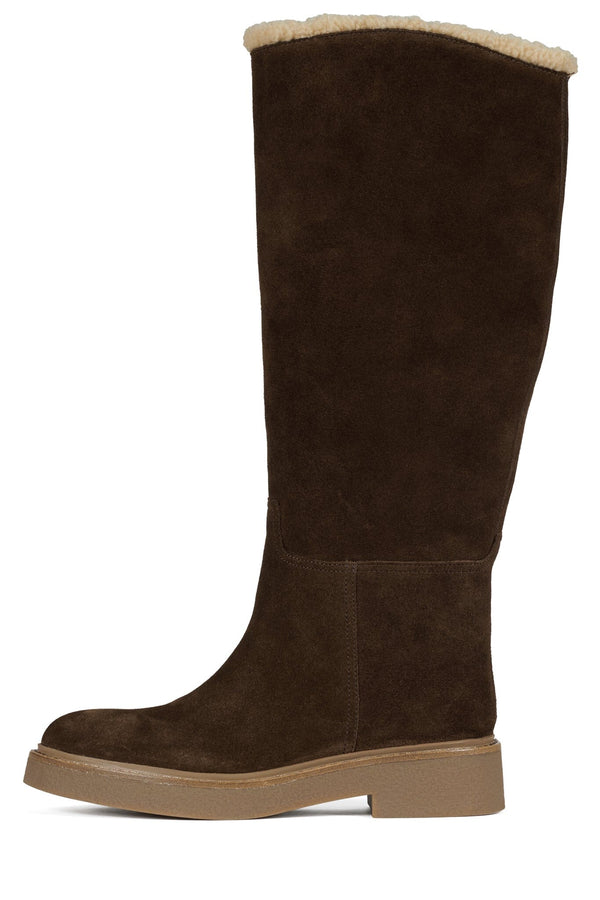 jeffrey campbell ZABINI Knee-High Boot Brown Suede Combo