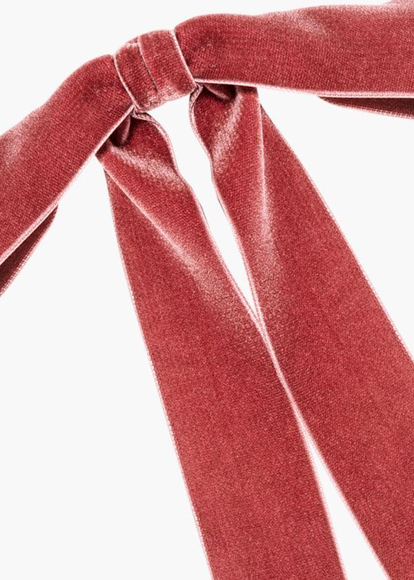 Jennifer Behr Adley Velvet Bow Barrette Antique Rose