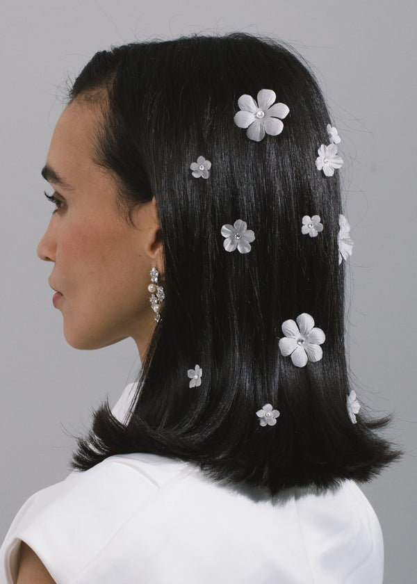 Jennifer Behr Anemone Hair Magnet Set Crystal Cream