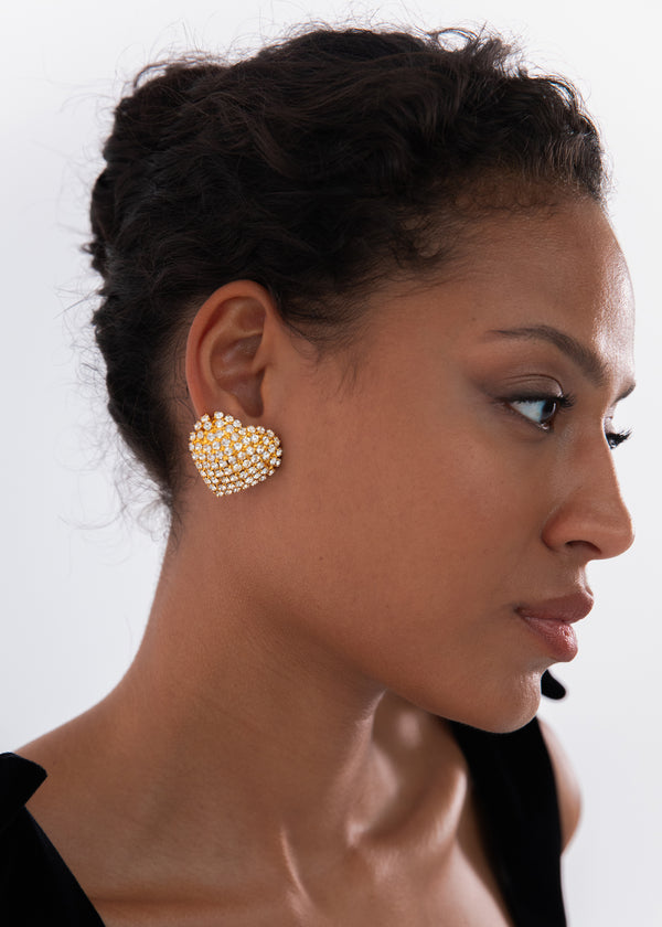 Jennifer Behr Christa Earrings Crystal Antique Gold