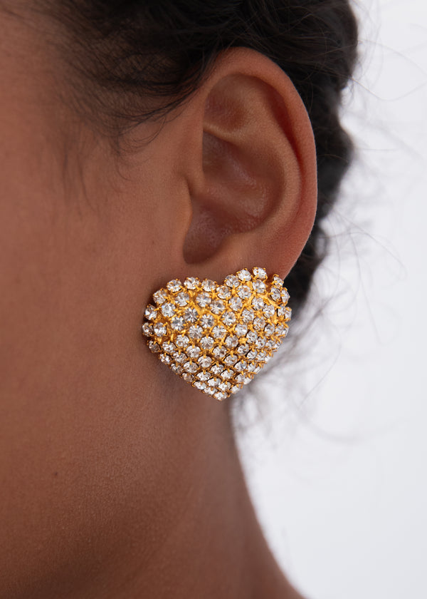 Jennifer Behr Christa Earrings Crystal Antique Gold