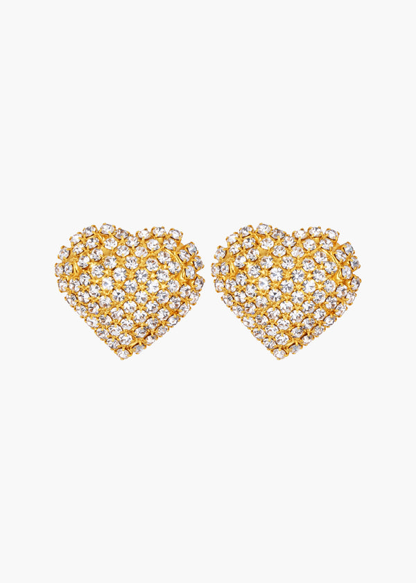 jennifer behr Christa Earrings Crystal Antique Gold