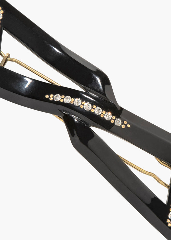 Jennifer Behr Francoise Vintage French Barrette Black