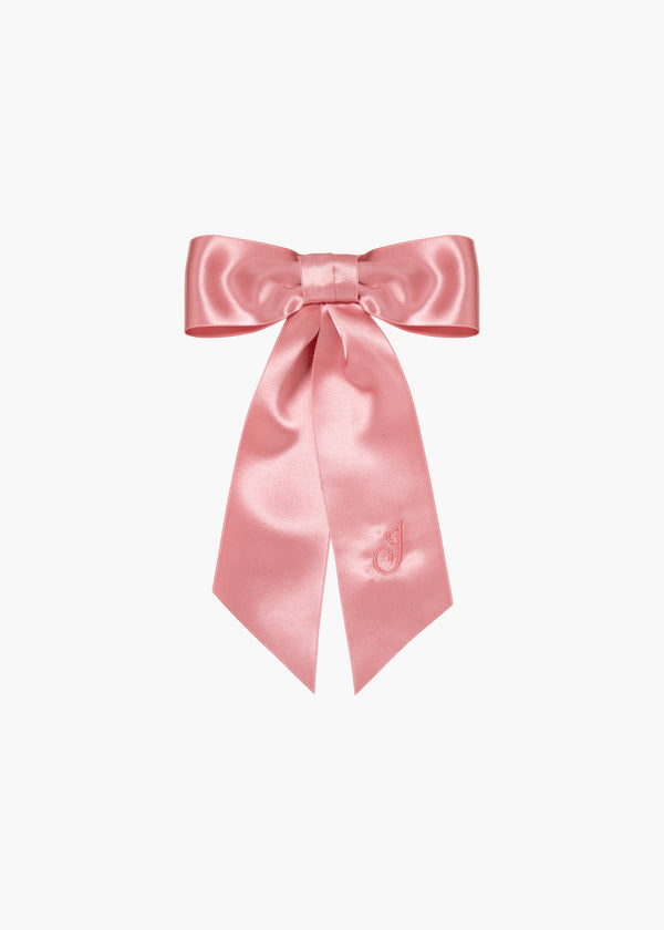 jennifer behr Initial April Satin Bow Barrette Peony