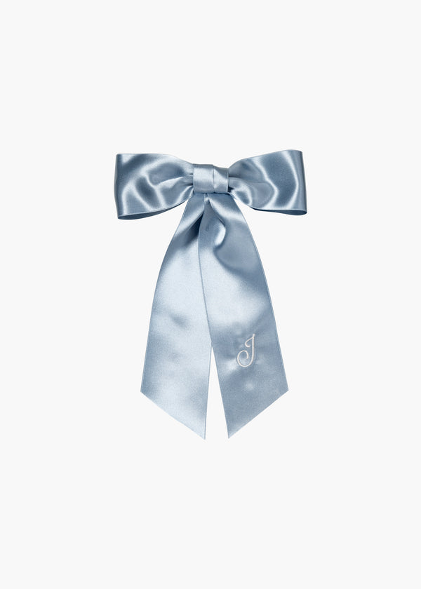 jennifer behr Initial April Satin Bow Barrette Powder