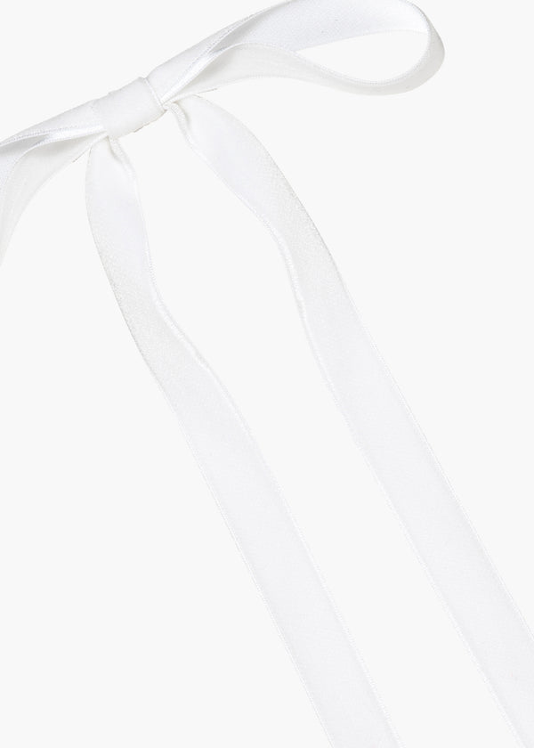 Jennifer Behr Aida Velvet Bow Barrette Cream