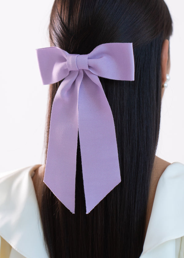 Jennifer Behr Alice Grosgrain Bow Barrette Lilac