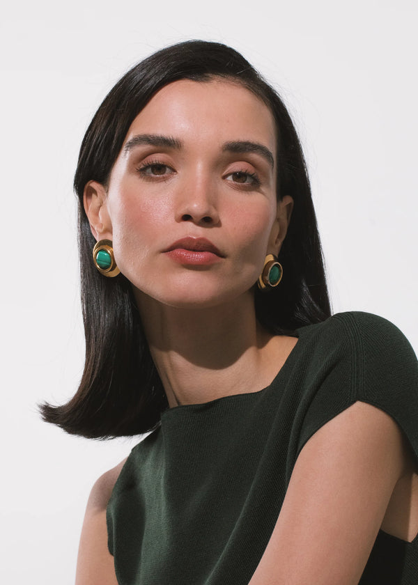 Jennifer Behr Alva Earrings Malachite