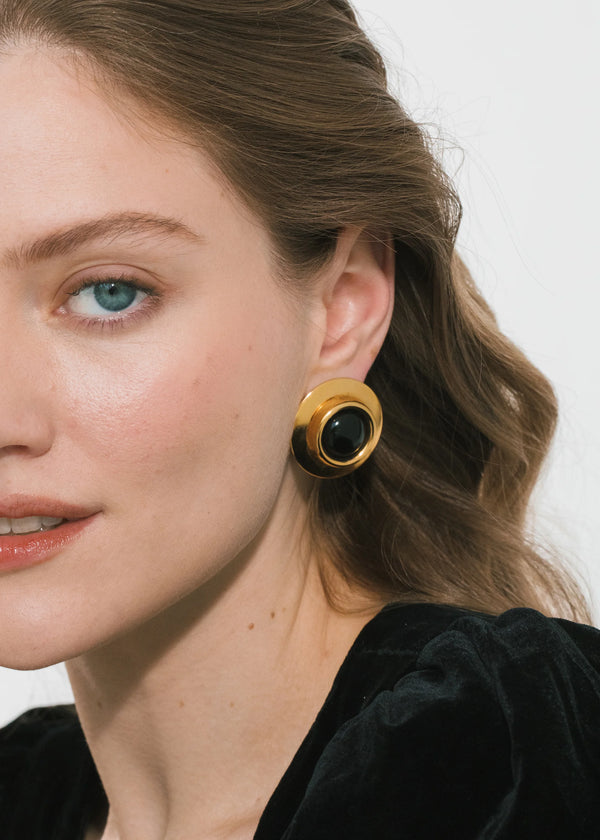 Jennifer Behr Alva Earrings Onyx