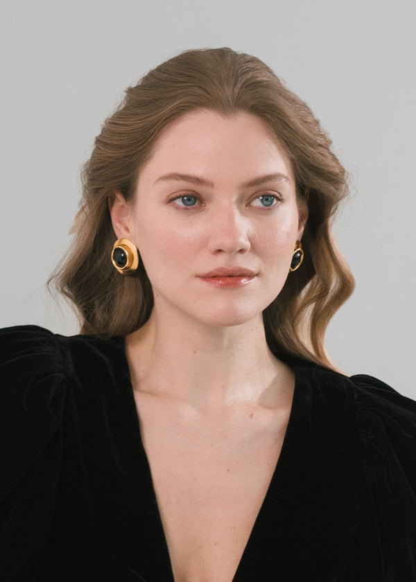 Jennifer Behr Alva Earrings Onyx