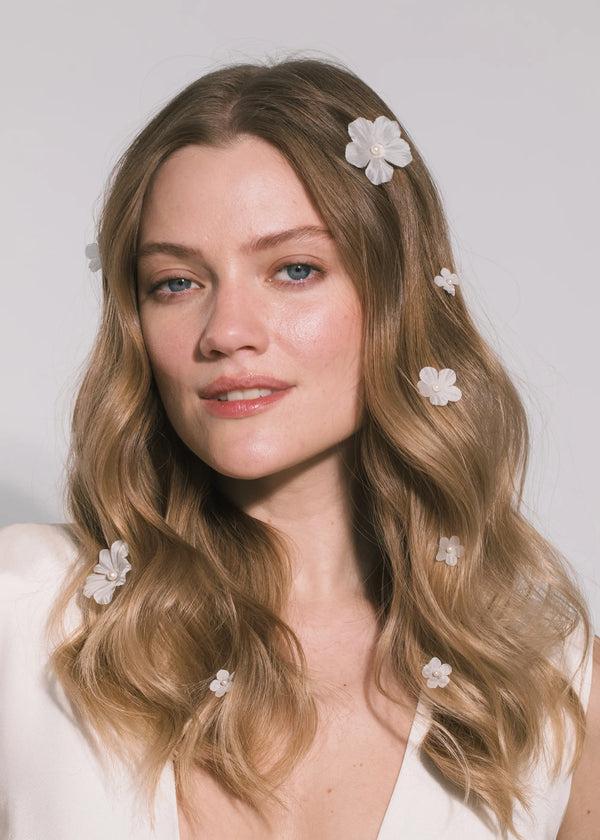 Jennifer Behr Anemone Hair Magnet Set Pearl Cream