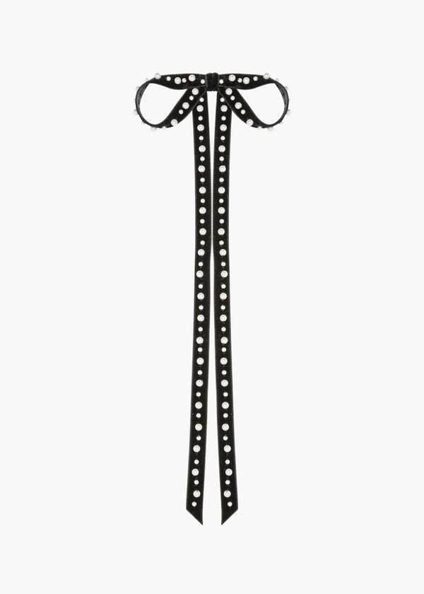 jennifer behr Annalee Bow Barrette Black Pearl