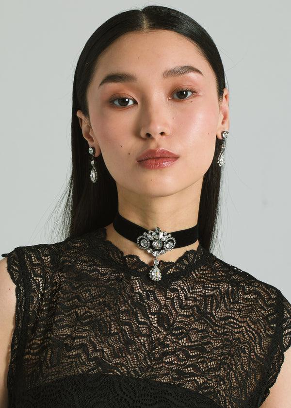 Jennifer Behr Arabella Ribbon Tie Gunmetal