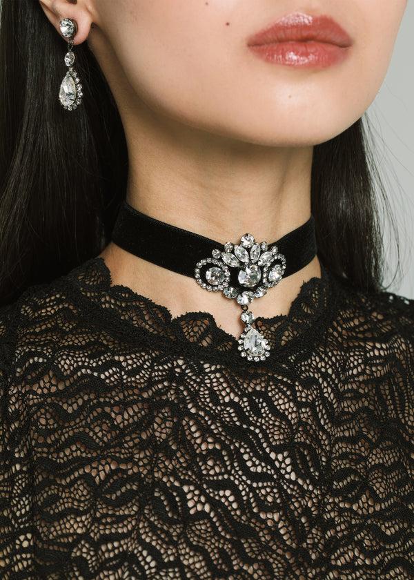 Jennifer Behr Arabella Ribbon Tie Gunmetal