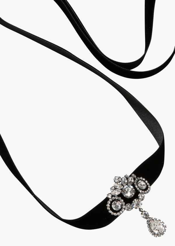 Jennifer Behr Arabella Ribbon Tie Gunmetal