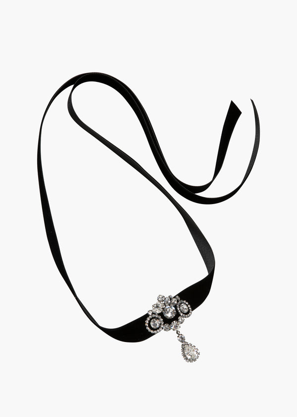 jennifer behr Arabella Ribbon Tie Gunmetal