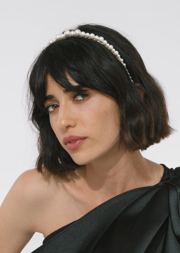 Jennifer Behr Belladonna Headband Pearl