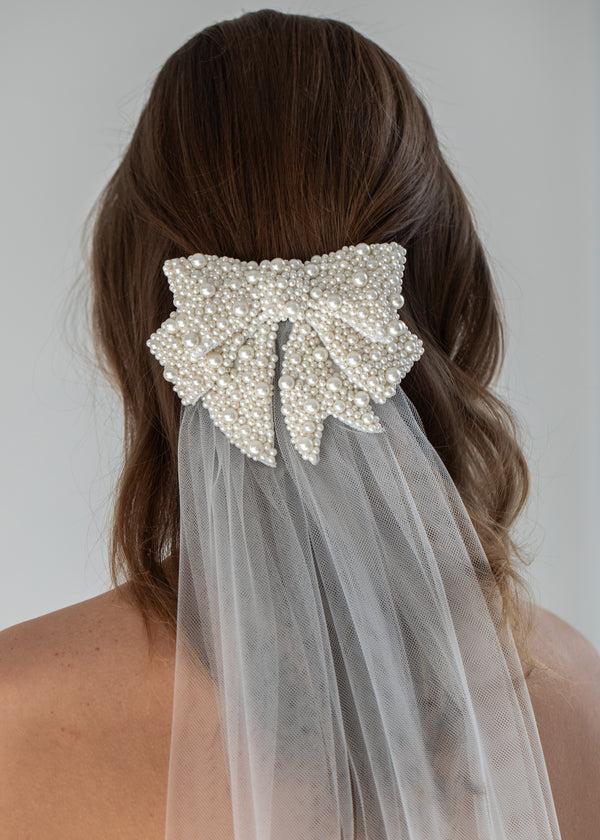 Jennifer Behr Bianca Bow Barrette Cream