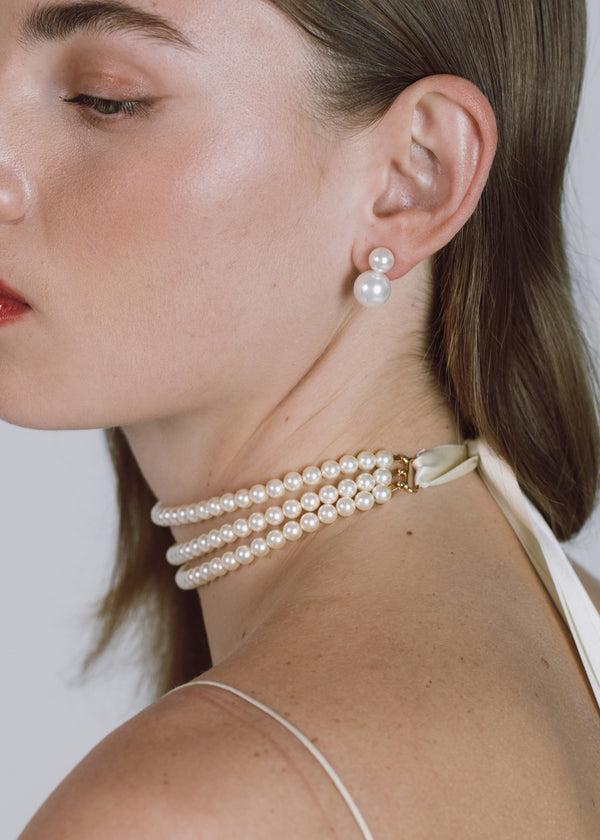 Jennifer Behr Blaire Ribbon Tie Cream