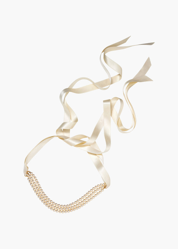 jennifer behr Blaire Ribbon Tie Cream