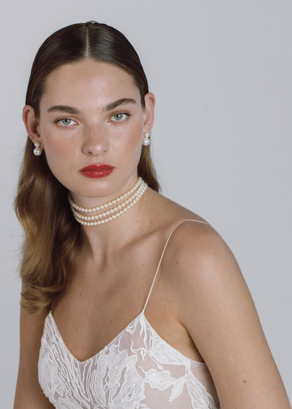 Jennifer Behr Blaire Ribbon Tie Cream